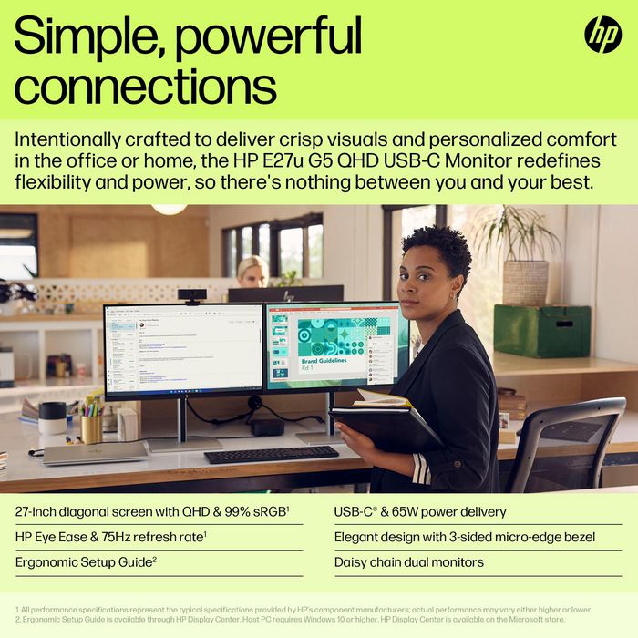 HP Monitor USB-C QHD E27u G5 de 27 pulgadas