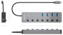 Aisens Hub USB 3.2 Gen 2 ASUC-8P044-GR con 8 puertos y carga PD 100W, Gris