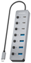 Aisens Hub USB 3.2 Gen 2 ASUC-8P044-GR con 8 puertos y carga PD 100W, Gris