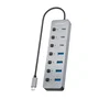 Aisens Hub USB 3.2 Gen 2 ASUC-8P044-GR con 8 puertos y carga PD 100W, Gris