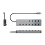 Aisens Hub USB 3.2 Gen 2 ASUC-8P044-GR con 8 puertos y carga PD 100W, Gris
