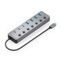 Aisens Hub USB 3.2 Gen 2 10G USB-C Gris ASUC-8P044-GR