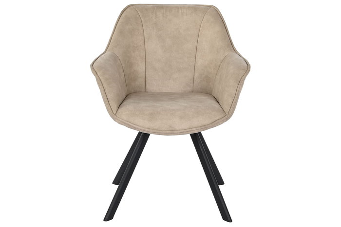 DKD Home Decor Silla Loft Beige Negro Microfibra Metal 67 x 85 x 64 cm