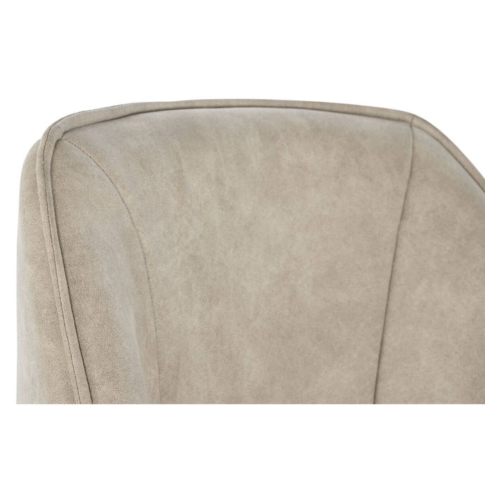 DKD Home Decor Silla de Microfibra y Metal Beige DKD Home Decor Silla de Microfibra y Metal Beige