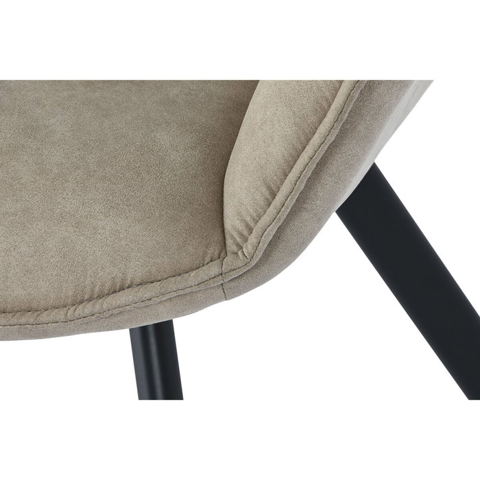 DKD Home Decor Silla de Microfibra y Metal Beige DKD Home Decor Silla de Microfibra y Metal Beige