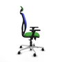 PIQUERAS Y CRESPO Silla de oficina Motilla con mecanismo Sincro/Traslack, Verde y Azul