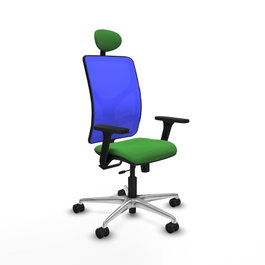 PIQUERAS Y CRESPO Silla de oficina Motilla con mecanismo Sincro/Traslack, Verde y Azul