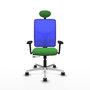 PIQUERAS Y CRESPO Silla de oficina Motilla con mecanismo Sincro/Traslack, Verde y Azul