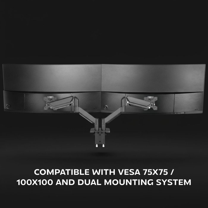 Mars Gaming MARM-PRO2 Soporte de Monitor Dual Articulable Negro