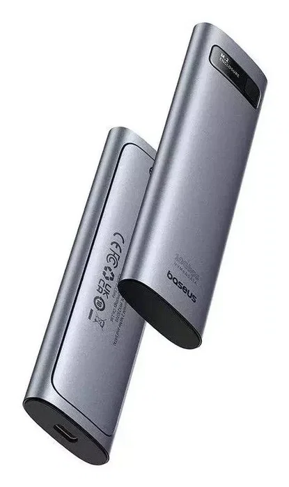 Baseus B00760600811-01 Caja Externa para SSD M.2 NVMe, USB 3.2 Gen2 (10 Gbps) Tipo C, Aluminio Gris