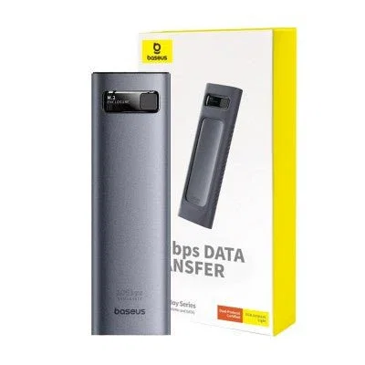 Baseus B00760600811-01 Caja Externa para SSD M.2 NVMe, USB 3.2 Gen2 (10 Gbps) Tipo C, Aluminio Gris