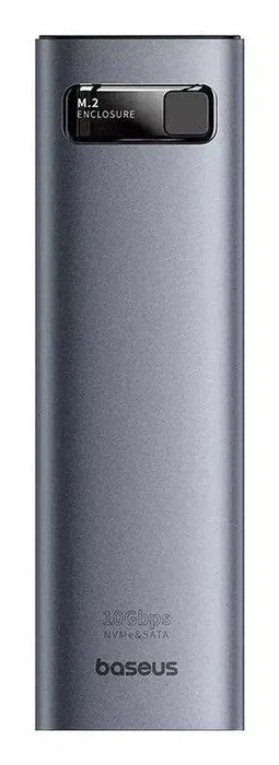 Baseus B00760600811-01 Caja Externa para SSD M.2 NVMe, USB 3.2 Gen2 (10 Gbps) Tipo C, Aluminio Gris