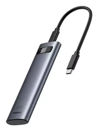 Baseus B00760600811-01 Caja Externa para SSD M.2 NVMe, USB 3.2 Gen2 (10 Gbps) Tipo C, Aluminio Gris