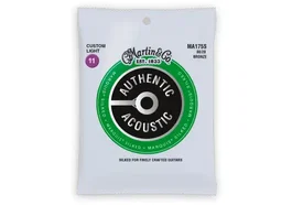 Martin Juego Acústica Authentic Silked Bronze 80/20 Custom Light 11-52 Cuerdas para Guitarra