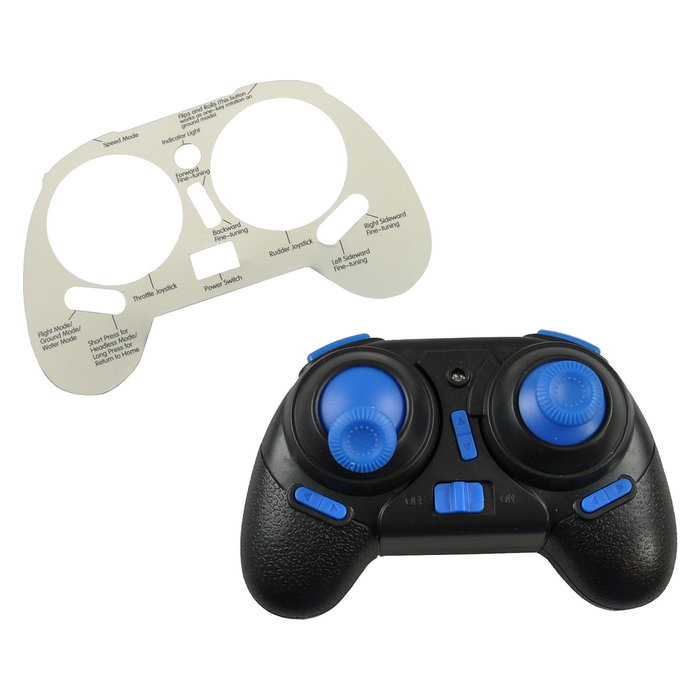 AMEWI Dron Trix 3en1 - Quadricóptero Híbrido con Efectos Luminosos, 2.4 GHz, Batería Polímero Litio 350 mAh, 6 min Vuelo, Color Azul/Negro, 43 g, Recomendado para Niño