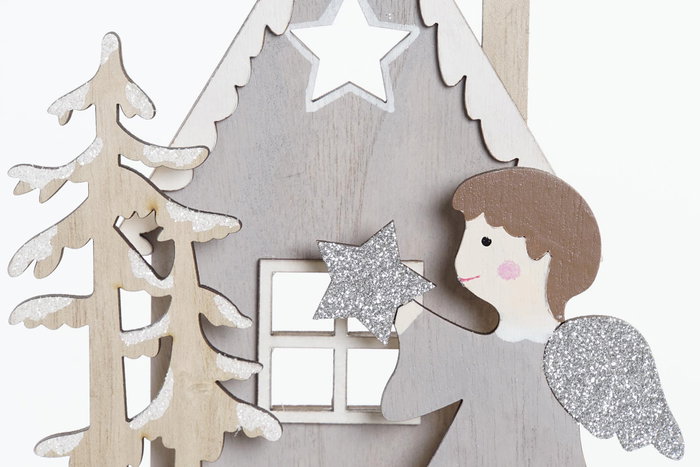DKD Home Decor Decoración de Madera Ángel Surtida 15x4x20 cm