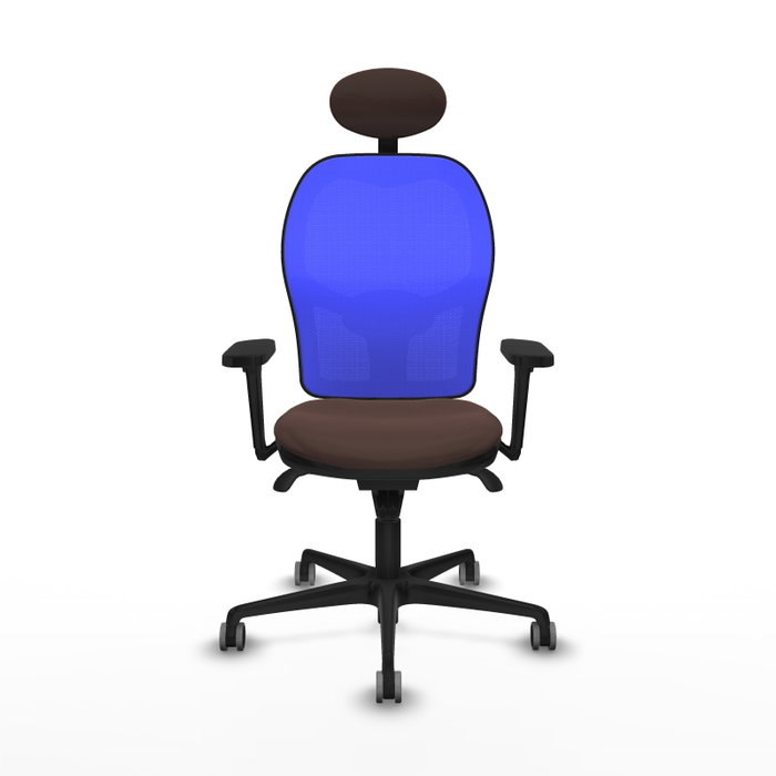 PIQUERAS Y CRESPO Silla de oficina Jorquera con mecanismo Sincro, Marrón oscuro y Azul PIQUERAS Y CRESPO Silla de oficina Jorquera con mecanismo Sincro, Marrón oscuro y Azul