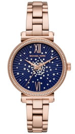 Michael Kors MK3971 con correa rosada y esfera azul