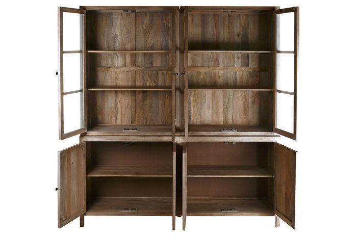 DKD Home Decor Vitrina Mango Cristal Natural 200x45x230