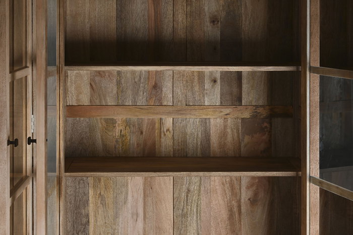 DKD Home Decor Vitrina Mango Cristal Natural 200x45x230