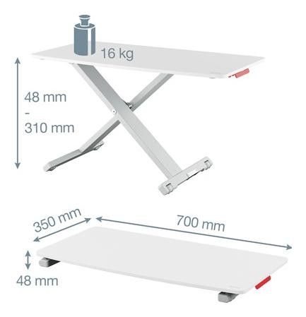 Leitz Ergo Cosy Convertidor de Escritorio Gris Leitz Ergo Cosy Convertidor de Escritorio Gris