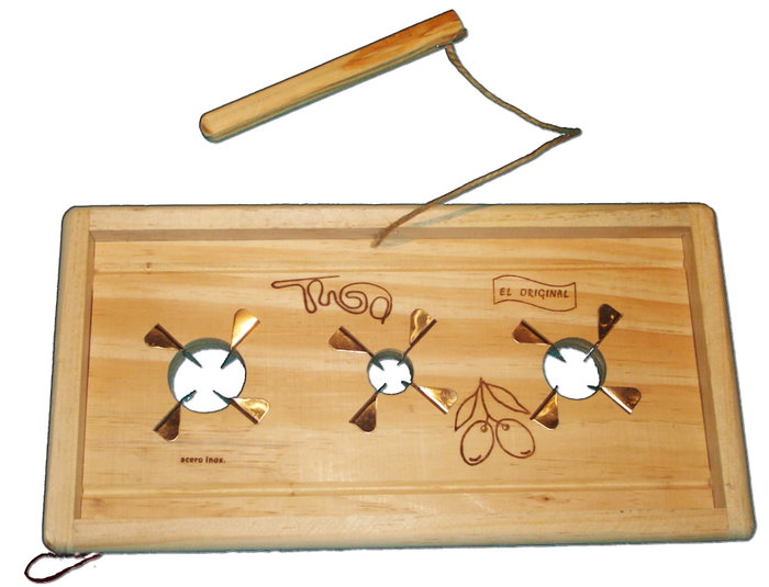 TALOX Tabla para rajar 3 aceitunas con cuchilla, 32x19x3.5 cm TALOX Tabla para rajar 3 aceitunas con cuchilla, 32x19x3.5 cm