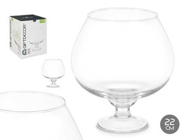 GIFTDECOR Jarrón Cristal Copa Balón Transparente 22 cm (Set de 6)