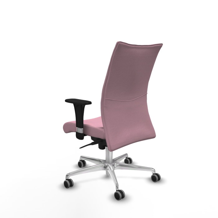 PIQUERAS Y CRESPO Silla Albacete confidente Rosa con mecanismo Sincro y base de aluminio
