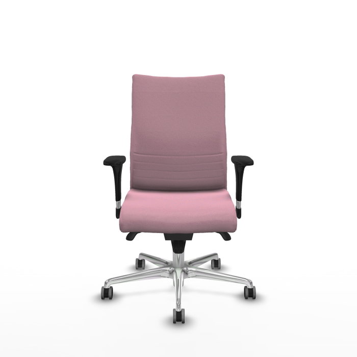 PIQUERAS Y CRESPO Silla Albacete confidente Rosa con mecanismo Sincro y base de aluminio