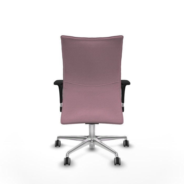 PIQUERAS Y CRESPO Silla Albacete confidente Rosa con mecanismo Sincro y base de aluminio