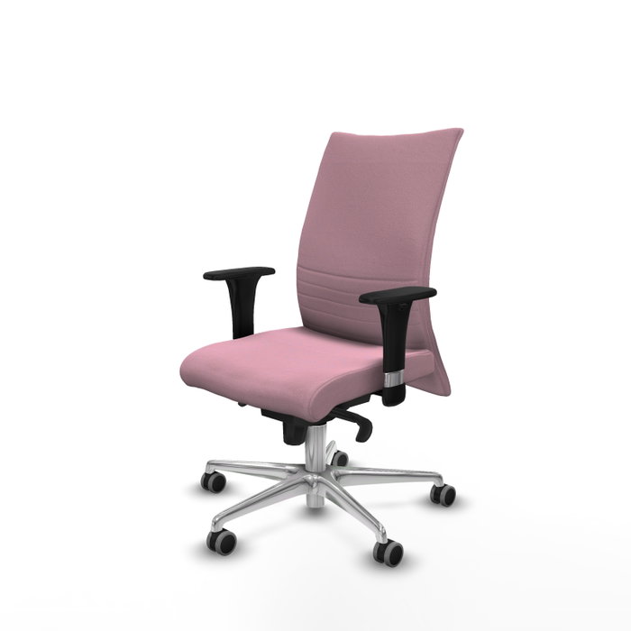 PIQUERAS Y CRESPO Silla Albacete confidente Rosa con mecanismo Sincro y base de aluminio