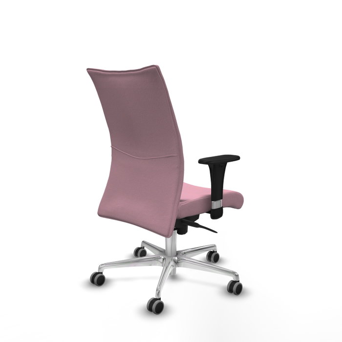 PIQUERAS Y CRESPO Silla Albacete confidente Rosa con mecanismo Sincro y base de aluminio