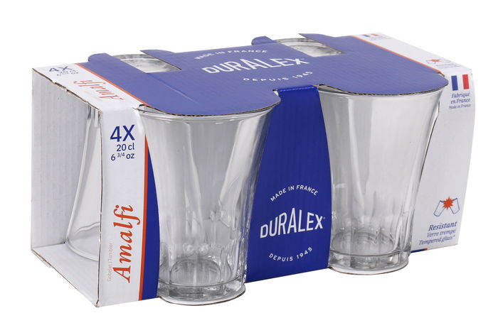Duralex Set 4 Vasos Transparentes 21 cl Colección Amalfi (12 Cajas)