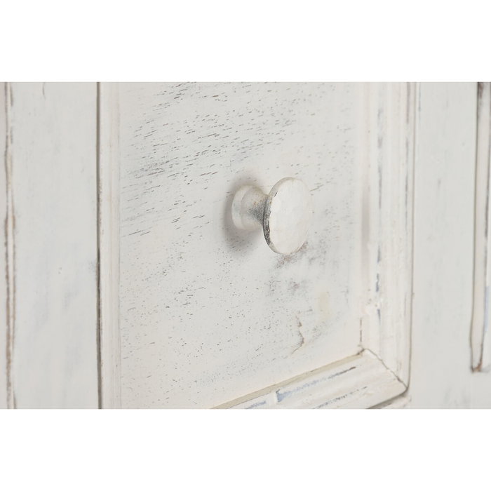 DKD Home Decor Isla Cocina India 1c24 Cottage Blanco Madera y Mármol 76 x 92 x 168 cm con 6 Cajones y 2 Estantes