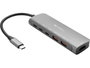 Sandberg Dock USB-C 100W, Hub con HDMI, 2 Puertos USB-A y 2 USB-C, Aluminio, Compatible con MacBook y Portatiles