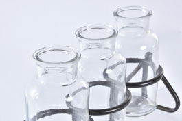 DKD Home Decor Jarron Cottage Negro Transparente 12 x 19 x 31 cm (3 Unidades) Cristal Metal