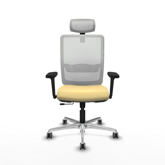 PIQUERAS Y CRESPO Silla de oficina Haches con mecanismo Sincro/Traslack, Crema y Blanco PIQUERAS Y CRESPO Silla de oficina Haches con mecanismo Sincro/Traslack, Crema y Blanco