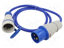 KEL Prolongador de alimentación H07BQ-F 3G2,5mm2 1,5m azul