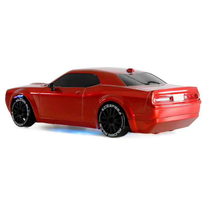 AMEWI 21114 Coche de Carreras RC Drift Muscle Car 4WD 1:20 Escala RTR Listo para Usar con Motor Eléctrico, Radio Control 2.4GHz, 20 km/h, Rojo, 6+ Años