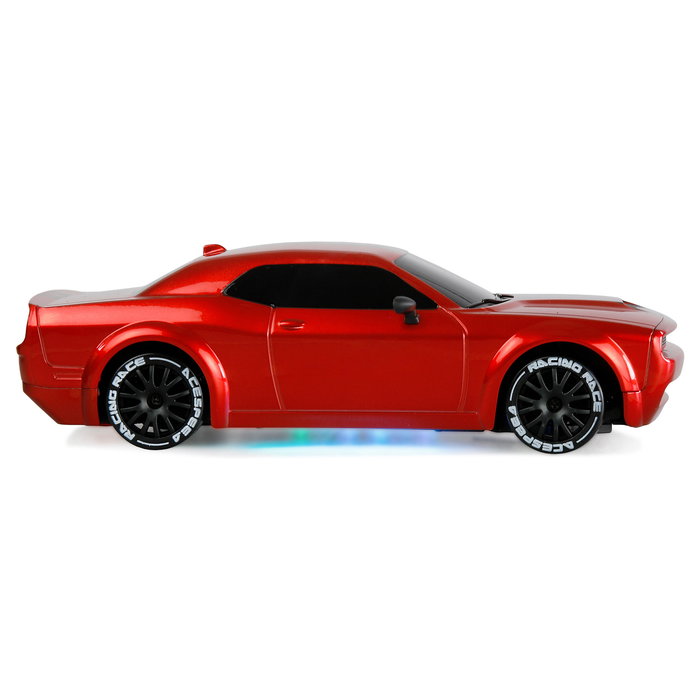 AMEWI 21114 Coche de Carreras RC Drift Muscle Car 4WD 1:20 Escala RTR Listo para Usar con Motor Eléctrico, Radio Control 2.4GHz, 20 km/h, Rojo, 6+ Años
