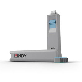 Lindy Bloqueador de Puerto USB Tipo C - Pack de 4 Bloqueadores, Azul