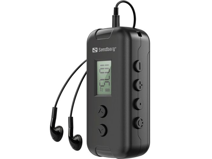 Sandberg Radio FM de Bolsillo para Pila AAA, Compacta y Cómoda para Actividades al Aire Libre y Uso de Emergencia con Auriculares