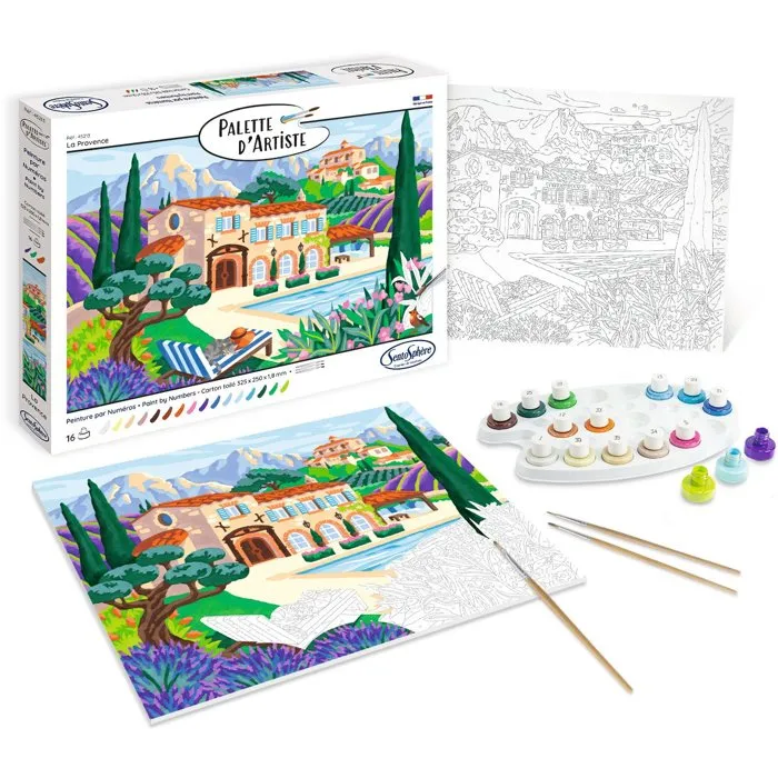 Sentosphere Pintura Acrílica Paleta de Artista Provenza, Pintura por Números para Adultos en Lienzo Impreso AAAQX29400