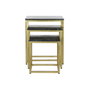 DKD Home Decor Set de 3 Mesitas Auxiliares de Mármol y Hierro Negro y Dorado