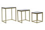 DKD Home Decor Mesita Auxiliar Glam Set de 3 Negro Dorado Hierro Marmol 35 x 60 x 50 cm