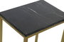 DKD Home Decor Mesita Auxiliar Glam Set de 3 Negro Dorado Hierro Marmol 35 x 60 x 50 cm