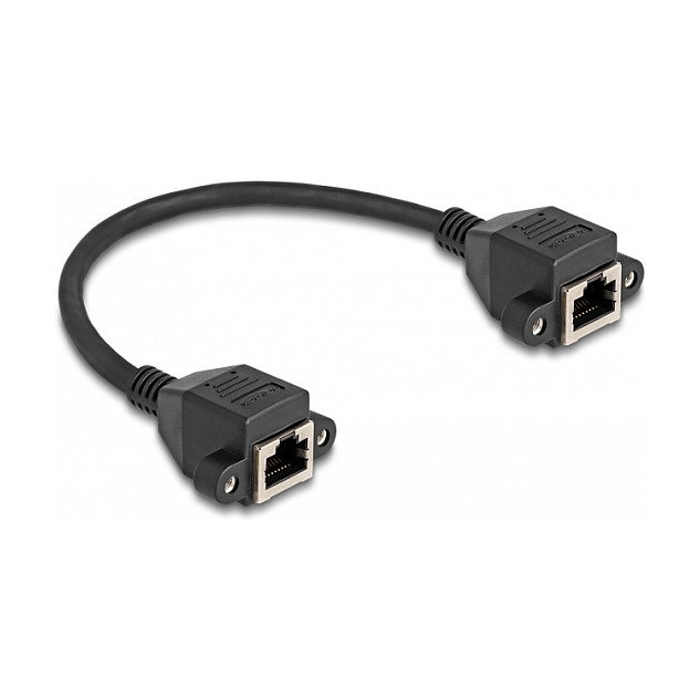 DeLOCK Cable de extensión RJ50 hembra a hembra S/FTP 0,25 m negro