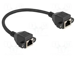 DeLOCK Cable de extensión RJ50 hembra a hembra S/FTP 0,25 m negro