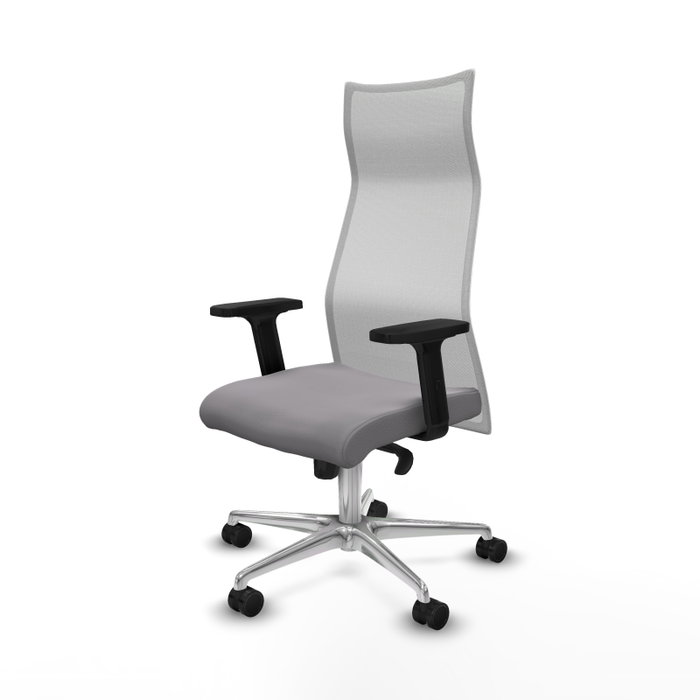 PIQUERAS Y CRESPO Sillón Albacete con Mecanismo Sincro, Similpiel Gris y Malla Blanca PIQUERAS Y CRESPO Sillón Albacete con Mecanismo Sincro, Similpiel Gris y Malla Blanca