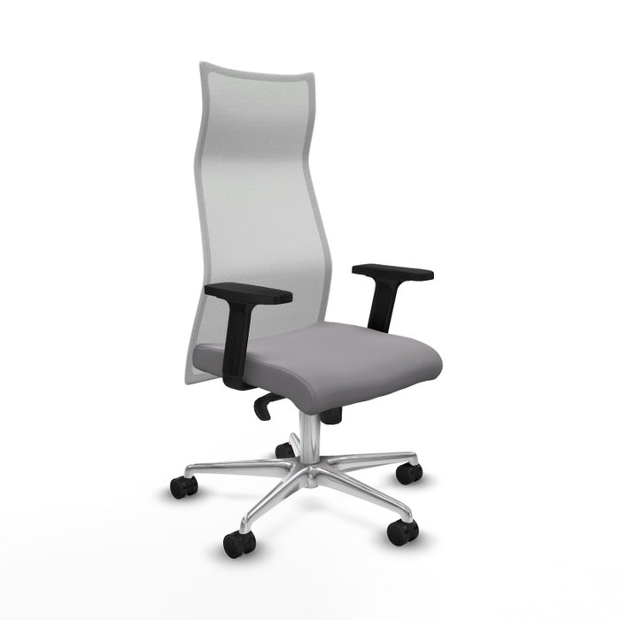 PIQUERAS Y CRESPO Sillón Albacete con Mecanismo Sincro, Similpiel Gris y Malla Blanca PIQUERAS Y CRESPO Sillón Albacete con Mecanismo Sincro, Similpiel Gris y Malla Blanca